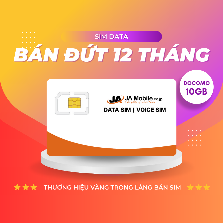 SIM Data Bán đứt 12 tháng - 10GB - Docomo